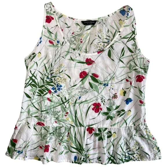 DOROTHY PERKINS FLORAL PEPLUM TANK COTTAGECORE BOTANICAL GARDEN PARTY - SIZE 18 - Picture 3 of 14